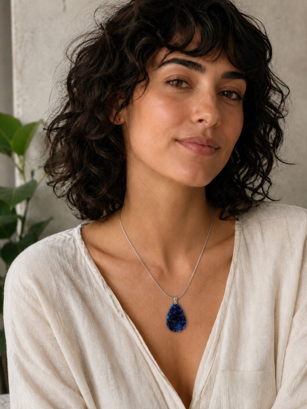 Blue Druzy Pendant Necklace – Upcycled Montreal Design
